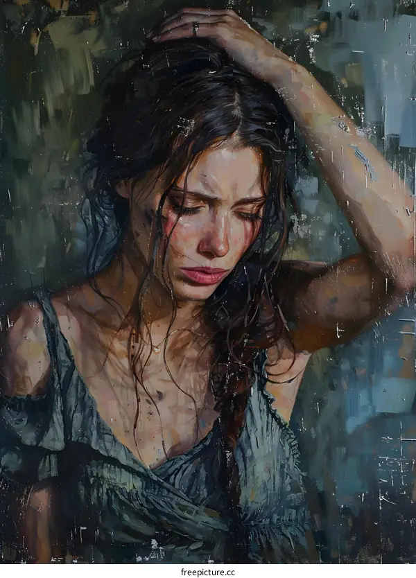 Portrait of a crying woman