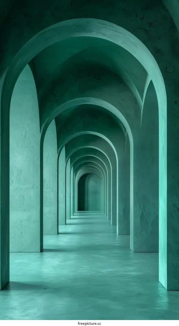 Modern Teal Archway Corridor