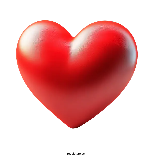 [Transparent Background PNG]3D Rendered Red Heart Shape