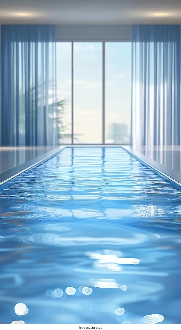 Indoor Swimming Pool with Large Windows