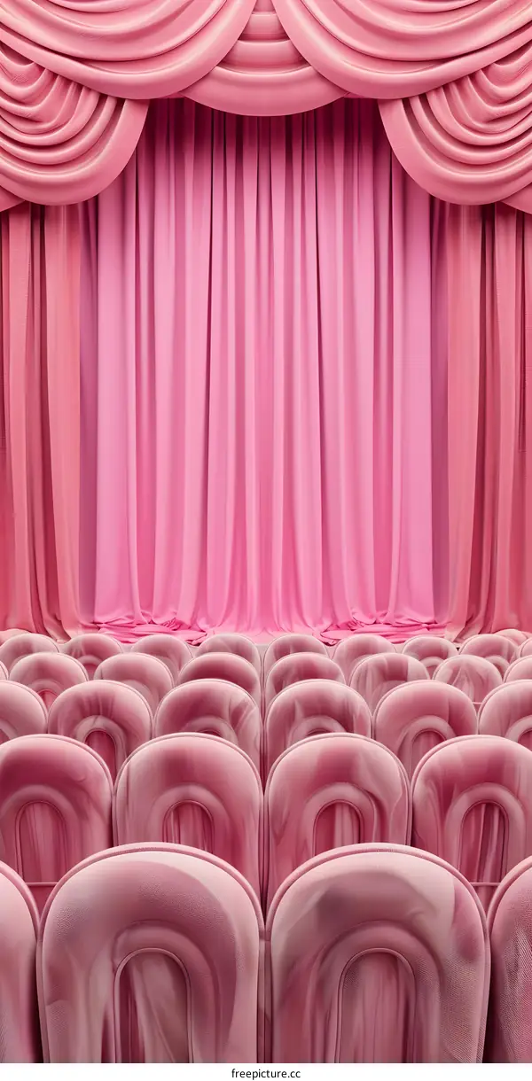 Pink Velvet Theater Curtains and Seats