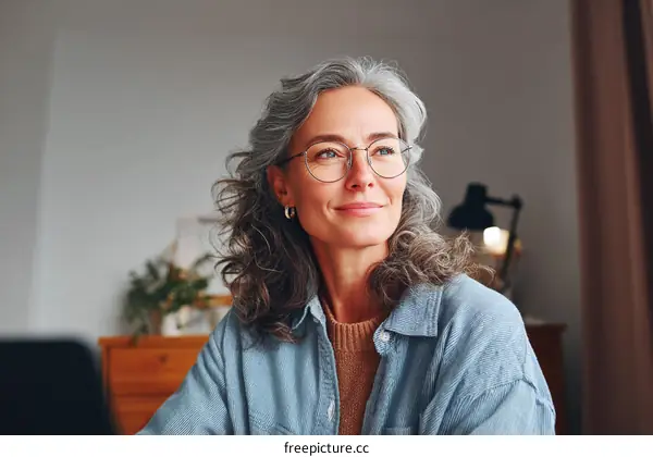 Thoughtful Senior Woman at Home