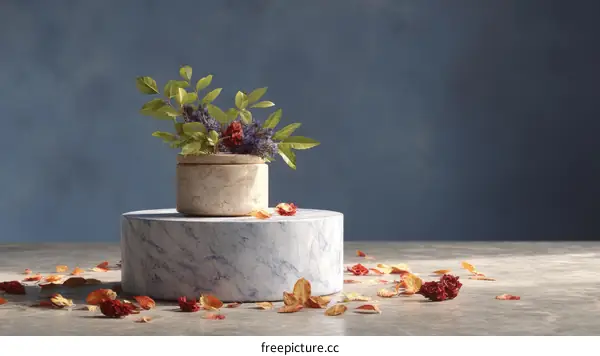 Elegant Floral Arrangement on Marble Display