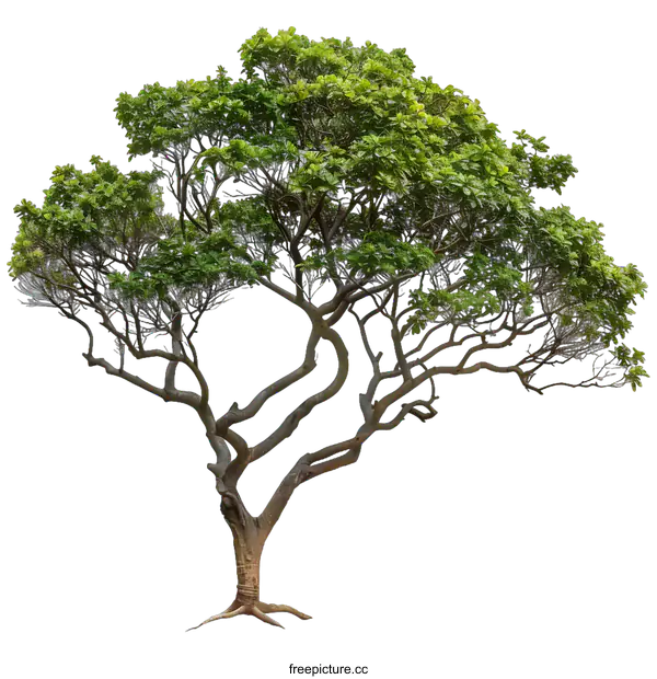 [Transparent Background PNG]Green Tree With White Background Isolated