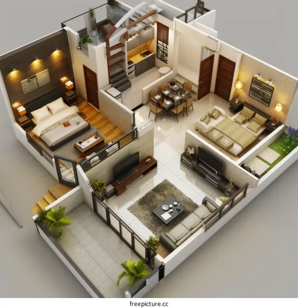 Small Apartment Floor Plan Design Illustration