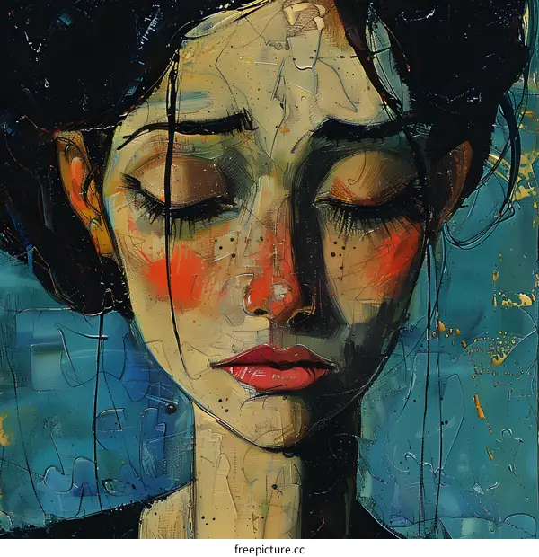 Portrait of a Woman With Closed Eyes