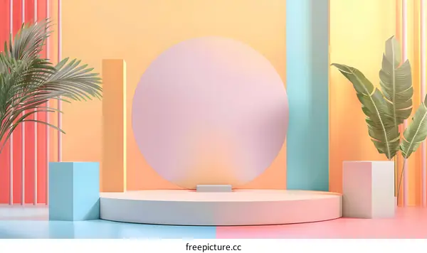 Pastel Colors Minimalist Product Display Background