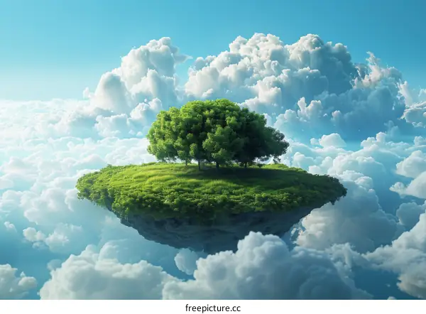 Floating Island Paradise Cloudscape