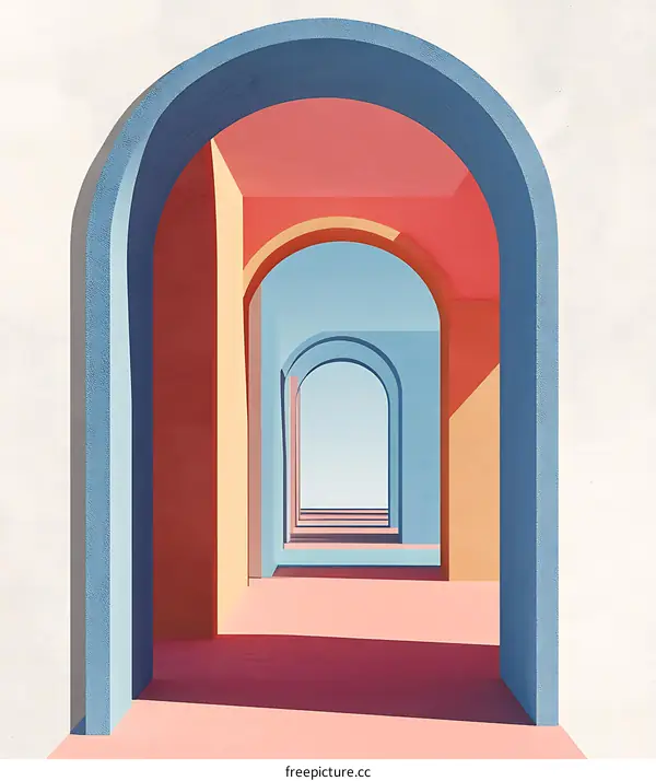 Abstract Colorful Arches Interior Design