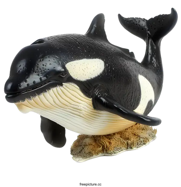 [Transparent Background PNG]A black and white orca model