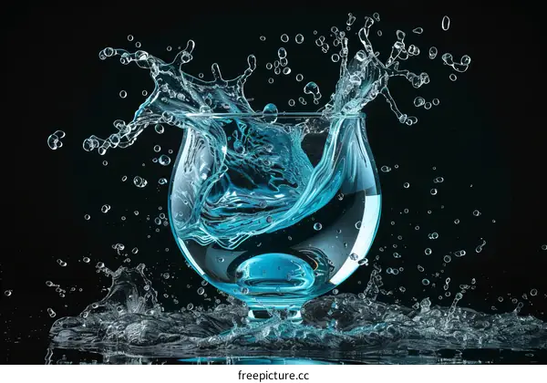 Water Splashing Out of a Glass