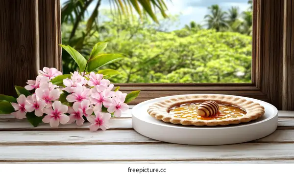 Spring Window Dessert Still Life Illustration