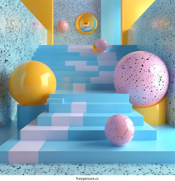 Abstract Geometric Shapes Colorful Display