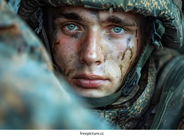 Portrait of a young soldier