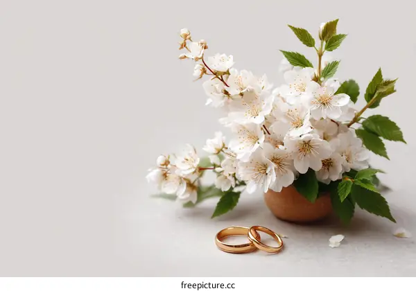 Elegant Springtime Wedding Flowers and Rings