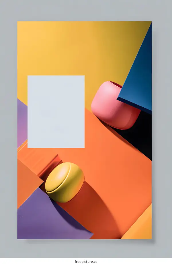 Abstract Color Block Design with Geometric Shapes