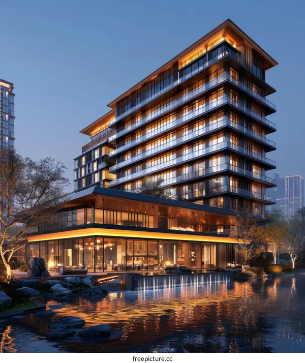 Photorealistic Representation of a Modern Urban Apartment Building