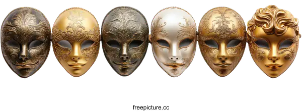[Transparent Background PNG]Venetian Carnival Masks Collection
