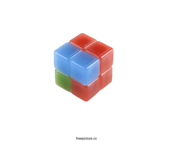 [Transparent Background PNG]Colorful Geometric Cube Illustration