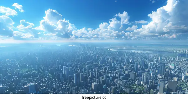 Aerial View of a Modern Metropolis