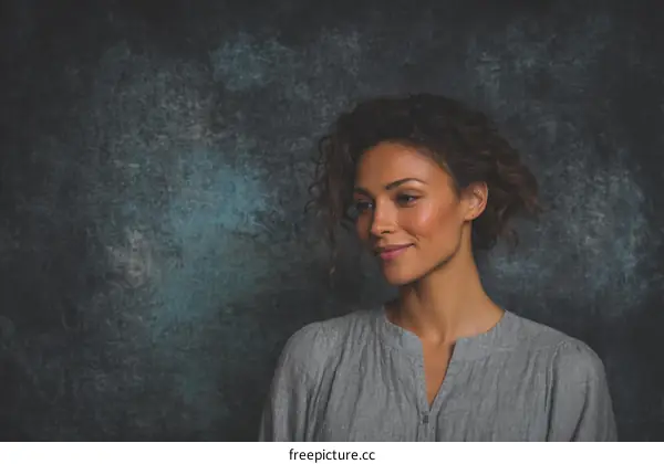 Portrait of a Woman in a Grey Top