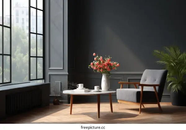 Stylish Modern Living Room with Large Window