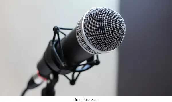 Closeup Studio Recording Microphone