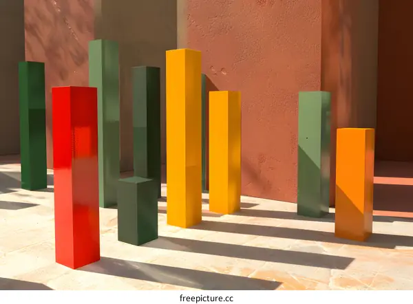 Abstract Colorful Geometric Shapes Minimalism Background