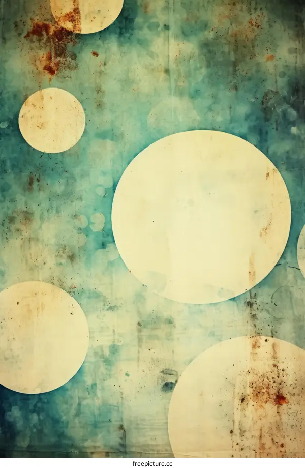 Distressed Retro Background with White Circles