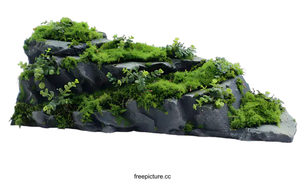 [Transparent Background PNG]Artificial Green Moss Rock for Home Decoration