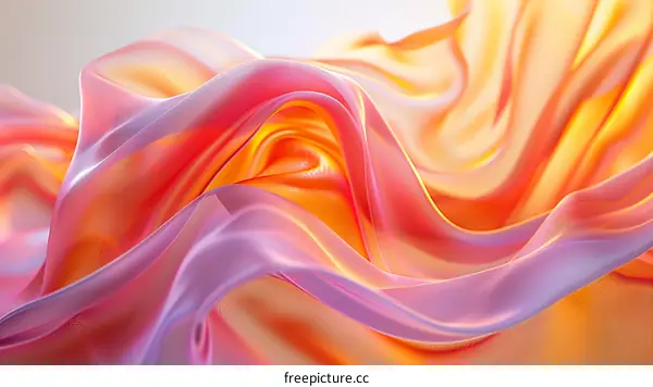 Abstract Pink and Orange Wave Background
