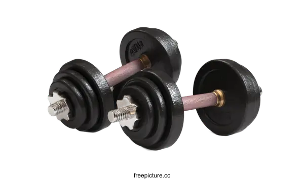 [Transparent Background PNG]Pair of Black Dumbbells on White Background