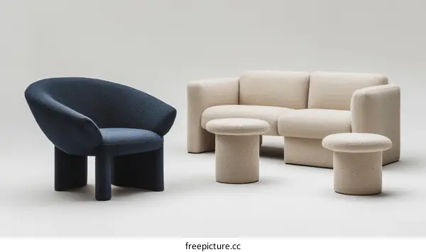 Modern Furniture Set with Chair and Sofa