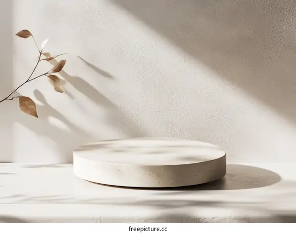 Minimalist Beige Display Podium with Natural Light