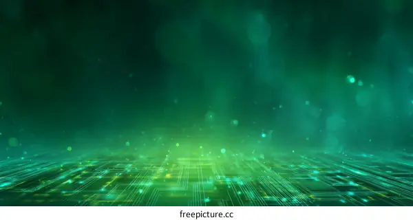 Abstract Digital Green Technology Background