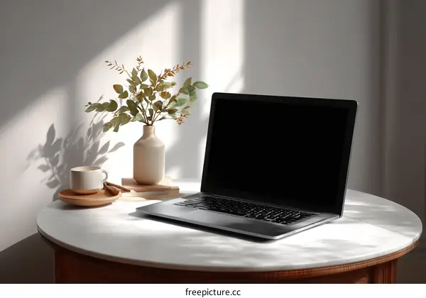 Modern Workspace Minimalist Laptop Setup