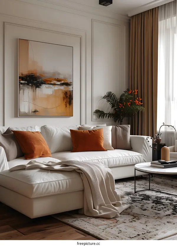 A modern and minimalist living room