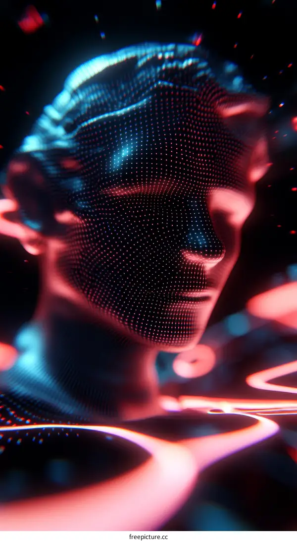 Abstract Digital Human Face Illustration