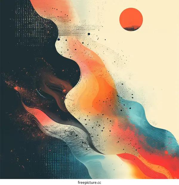 Hand-painted illustration: colorful waves