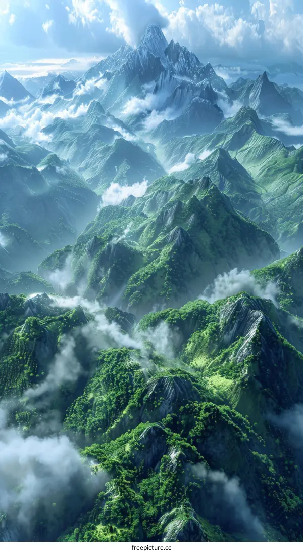 Majestic Mountain Landscape with Clouds