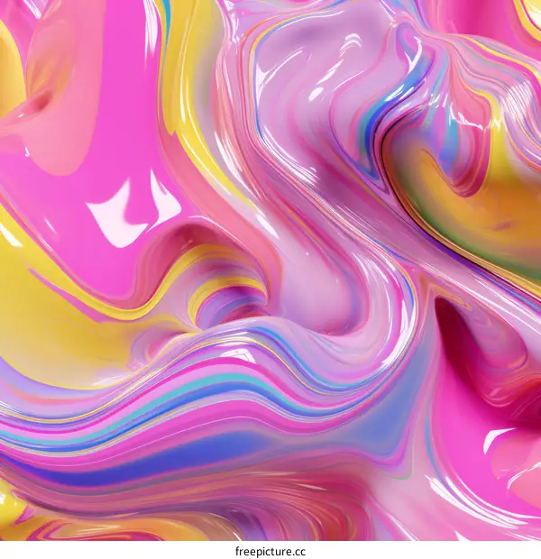 Colorful abstract painting with vibrant colors and a glossy finish