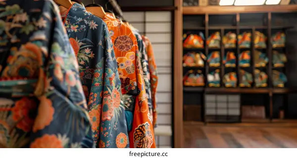 Kimono in a traditional Japanese house