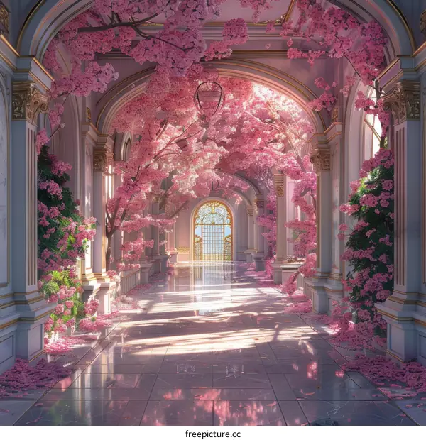 Enchanting Pink Blossoms at the Palace