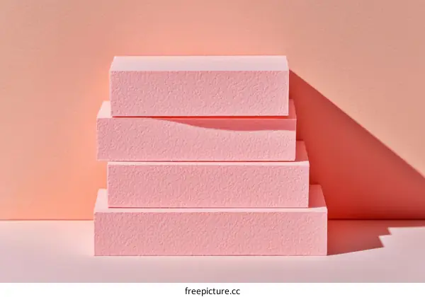 Pink Geometric Shapes Abstract Display