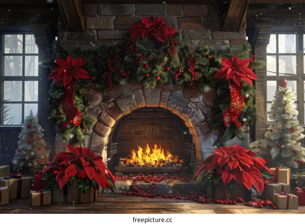 Cozy Christmas Fireplace Decor