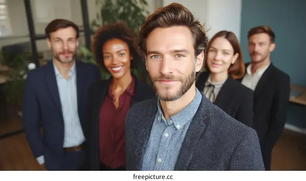 Business Team Portrait in Modern Office