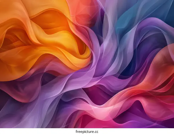 Abstract Colorful Fabric Flowing Design