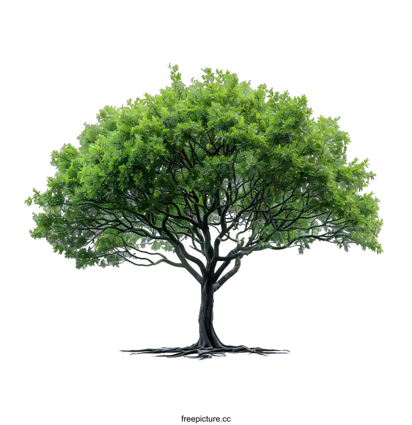 [Transparent Background PNG]Large Green Tree Isolated on White Background