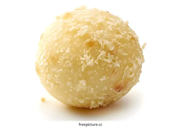 Coconut ball on a white background