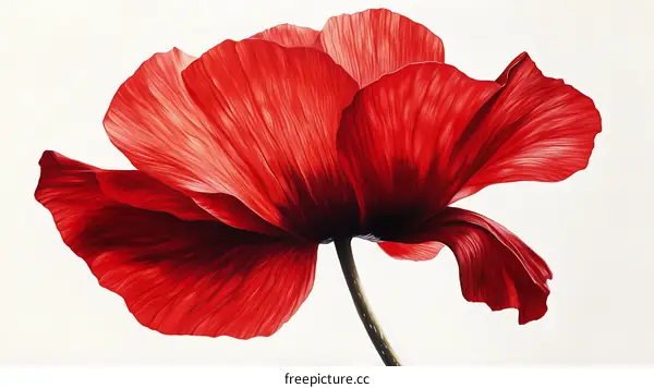 A Detailed Close-up of a Vibrant Red Poppy Flower